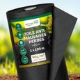 Moorland Gardur Toile Anti-Mauvaises Herbes 100 m² Largeur 1 m Permeable à l’Eau – Toile Paillage 100% Recyclable Résistant UV Noir-0