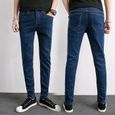 FUNMOON Jeans Hommes skinny mode Respirant Élasticité Slim Pantalon crayon-0