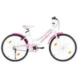 VGEBY Vélo pour enfants 24 pouces Rose et blanc NOUVEAU YESMAEFR-0