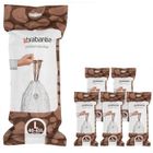 BRABANTIA 6 rouleaux de 20 sacs poubelle PerfectFit Code L 45L - Blanc
