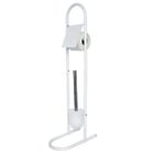 Serviteur WC en métal avec dérouleur et brosse - MSV - H.83cm - Blanc