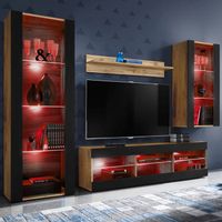 Set Mobili Porta TV Komodee Tivoli Grande | 250x159x35cm | Nero Con LED RGB | Per Soggiorno E Camera - Foto 5