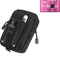Sacoche Ceinture pochette - étui pour Nikon Coolpix S7000, noir | Etui Caméra digital numérique Sac portable Housse Compartiments