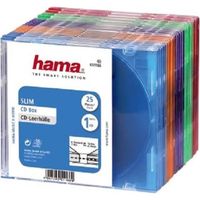 HAMA 00051166 Boîtier CD "Slim" - Lot de 25 - Assortiment de couleurs