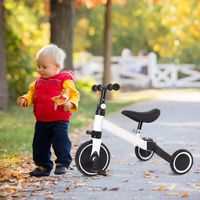 Tricycle évolutif 2 en 1 HUOLE pour enfants de 1 à 4 ans - Blanc
