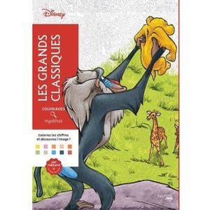 LIVRE LOISIRS CRÉATIFS Coloriages mystères - Les Grands Classiques Disney Tome 1