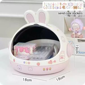 MASAKA B&W - Organiseur de bureau Kawaii pour votre espace de bureau, étagère double H pour plantes, étagère de rangement réglable et empilable pour bureau, dortoir (blanc x 02
