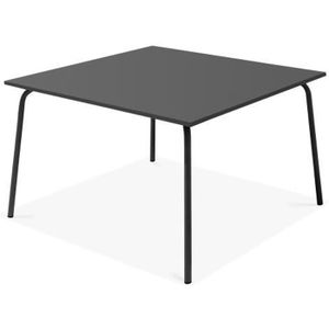 TABLE DE JARDIN  Table de jardin en métal - Palavas - Carrée - Gris