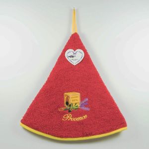 /Ø 65 cm Lot de 3 essuies-mains Un savon /Éponge rond-100/% Coton Brod/é /Ø65cm Ronde