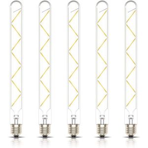 Kcwiau T30 Lampe Style Edison Vintage Filament LED，7W Ampoules Tubes Longues，E27 Culot à vis,Blanc Chaud 2200K，Non-Dimmable,Lumen700，AC220V-240V,Lot de 2 