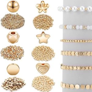 KIT BIJOUX 1200pcs Kit de Bijoux Bracelet DIY Perles en Plastic Collier Perles Plaquées Manual Loisir Creatif Cadeau Filles Noel Doré