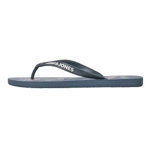 TONG Tongs JFWLOGO Palm Print FLIP pour homme - Jack & Jones - Bleu marine - Caoutchouc - Slip On - Basse