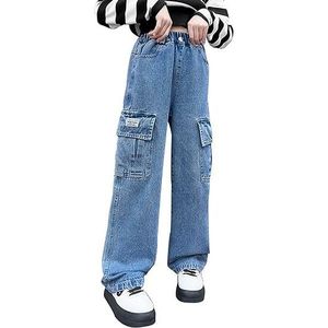 JEANS Enfant Fille Pantalon Cargo Baggy Jeans Denim Pant