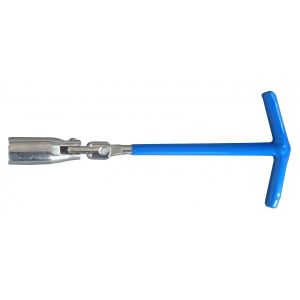 BE-TOOL Clé à Bougie D'Allumage 21 Mm Poignée En T Avec Joint Universel - Longue 45 Cm Pour Fixation Et Démontage