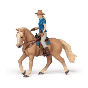 FIGURINE - PERSONNAGE Figurine - PAPO - Cheval western et sa cavalière -