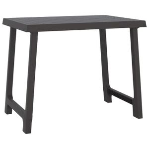 TABLE DE CAMPING Zerodis Table de camping anthracite 79x56x64 cm PP aspect de bois LC033