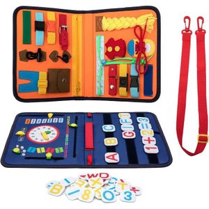 JEU D'APPRENTISSAGE Busy Board pour Enfants,Jeux Montessori Tableau d'activités sensorielles pour apprenant la motricité fine Jouets éducatifs