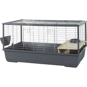 CAGE Cage rongeur - Zolux - Néolife Connect - Pour lapin et cochon d'inde - 101.5 x 54 x 51 cm - Gris