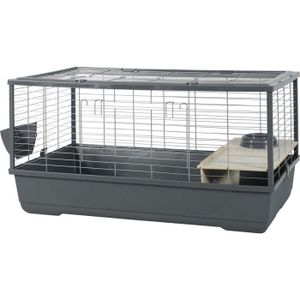 ZOLUX Cage grillagée lapin et rongeur 1 étage 101.5 x 54 x 51 cm - Néolife Connect - Gris