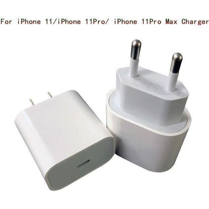 Apple Original Chargeur 18W iPhone 11 Pro Max Charge Rapide Cable 1M CBL13