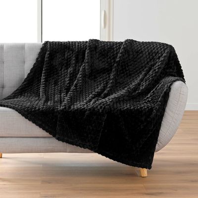 Paris Prix Plaid Uni en Coton Lucile 180x220cm Rose pas cher