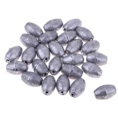 Plombs De Pêche Olive Ronde Percée – 25 G, Lot De 10, En Plomb Recyclé, Pour Eau Douce Et Mer