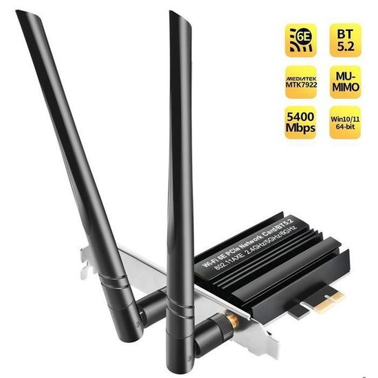 Carte Réseau Sans Fil PCI-E WiFi USB Adaptateur De Réseau Informatique Avec Bluetooth, Double