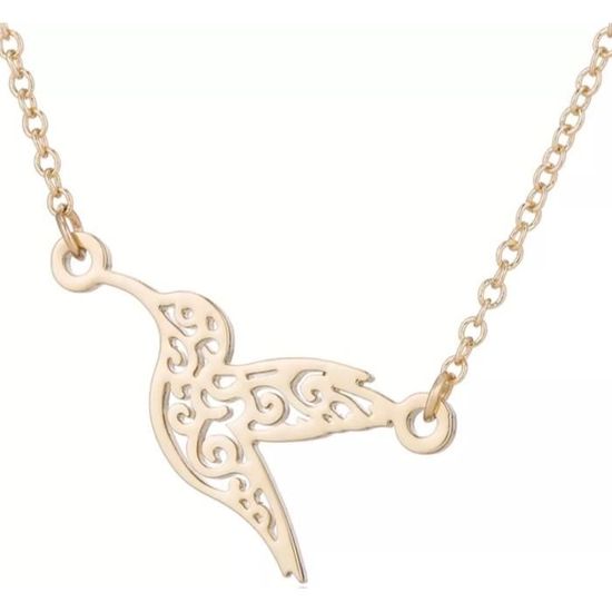 Collier Colibri Fleur De Naissance Personnalisé, Bijoux Colibri, Collier Pendentif Oiseau