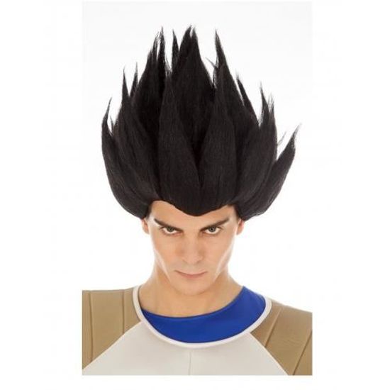 Perruque Dragon Ball Vegeta Saiyan Adulte Noir Cdiscount