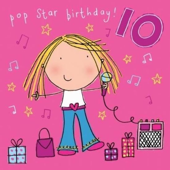 Carte D Anniversaire Fille 10 Ans Achat Vente Faire Part Invitation Carte D Anniversaire Fille Cdiscount