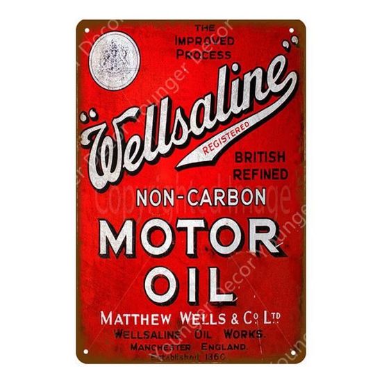 Plaque Décorative Métal étain - Garage Huile Moteur ESSO - 30x20 Cm - Neuve
