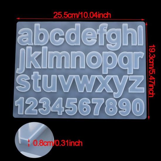 DAMILY® 62 pièces kit de moulle resine epoxy alphabet moule en