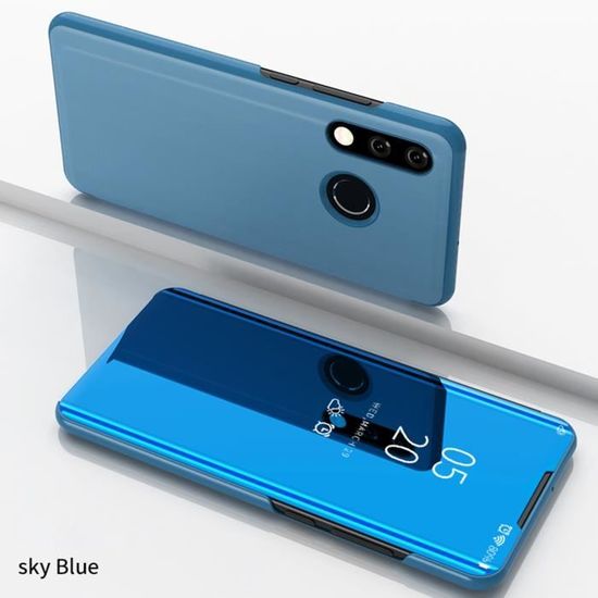 Housse Avec étui à Cartes + écouteurs Pour Huawei P30 Lite - Gris Clair - Neuf