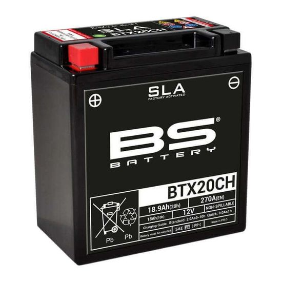 Batterie SLA BS Battery pour moto Honda 1000 Xl V Varadero 2003 à  2006 YTX20CH / 12V 18.9Ah