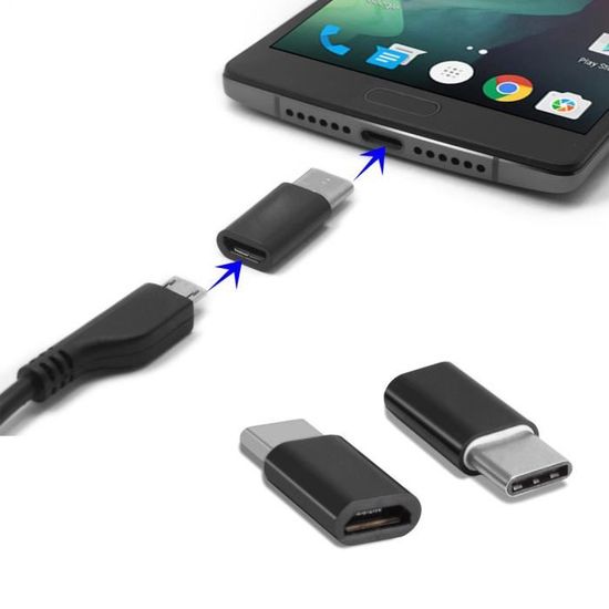CABLING® Type C Adaptateur, USB - C vers Micro B Connecteur USB 2.0 Adapter  pour LG G5, Nexus 5X, Nexus 6P, OnePlu… - Cdiscount Informatique