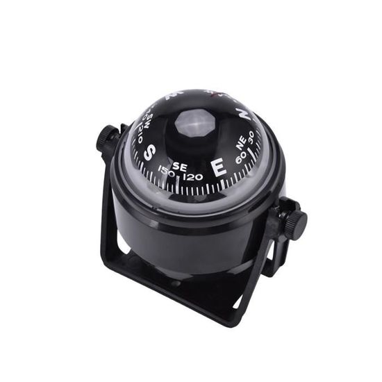 Boussole électronique Marine V-ision Noire - Haute Précision, Réglable, Avec Support Adhésif Pour Voiture Ou Bateau