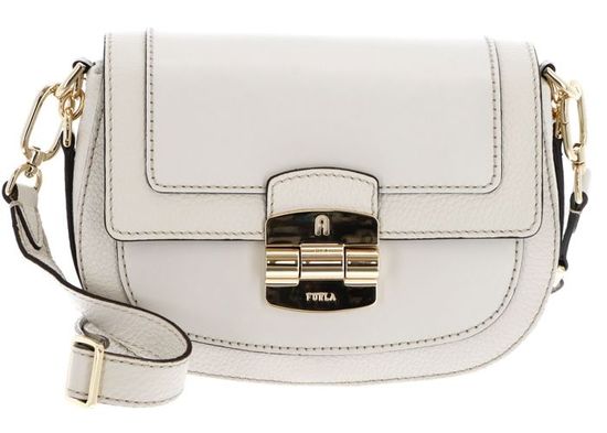 Sac Bandoulière Furla Metropolis Mini - Couleur Marshmallow - Cuir Et Polyester