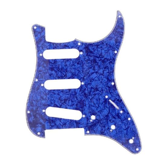Pickguard Stratocaster 3 Plis Noir Sans Trous De Potards