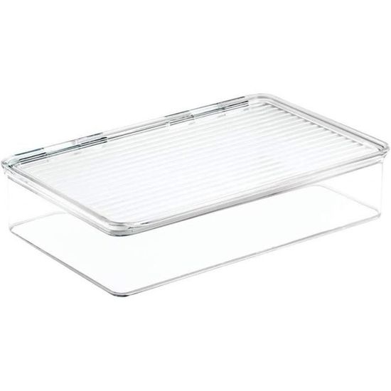 IDesign Boite De Rangement Avec 4 Compartiments, Boite Frigo De La Série Rosanna Pansino, Boite Plastique Recyclé Avec Poignées Et Couvercle, Blanc, Clear/Marshmallow