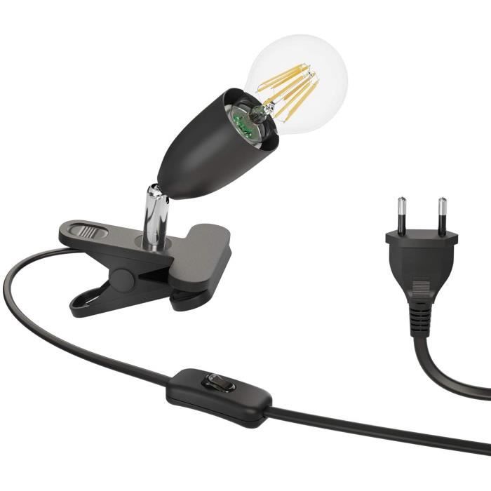Homyl Lampe à Pince E27 Lumières Porte-Ampoule Lampe de Bureau Luminaires 