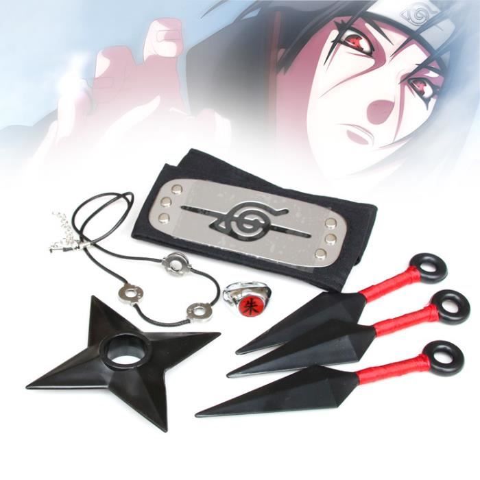 Anime Naruto Kakashi Accessoires Accessoires en Plastique Shuriken et Kunai, Bandeau, Jeu d'armes Ninja Jouets d'halloween.