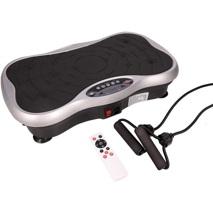 Mini Plateforme Vibrante et Oscillante, Fitness pour Perte de Poids 10 Programmes Automatiques, avec Télécommande, Cordes Élastiques