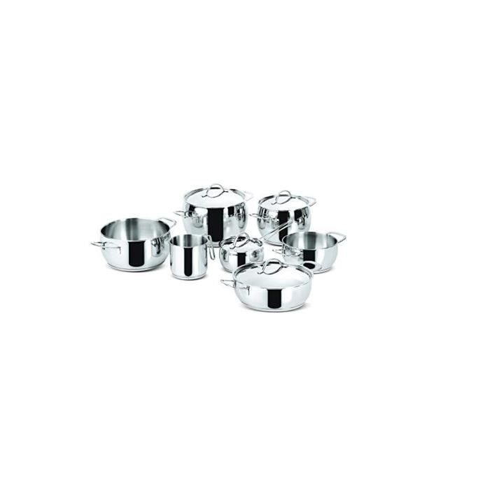 Lagostina Euforia Batterie Cuisine 11 Pièces Casserole Faitout Sauteuse Marmite Poêle Couvercle Inox 18/10 Induction Four Lave Vaiss