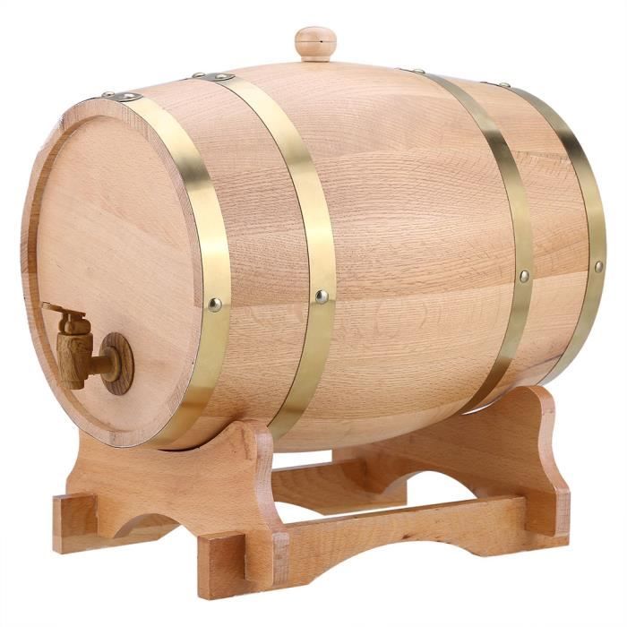 Distributeur de fûts de vin en bois de chêne de 10 litres d'époque pour la tequila de whisky bourbon-三组-DIN