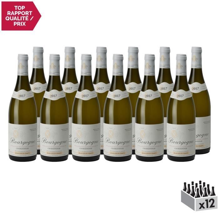 Bourgogne Chardonnay Blanc 2017 - Lot de 12x75cl - Domaine Jean-Louis Chavy - Vin AOC Blanc de Bourgogne - Cépage Chardonnay