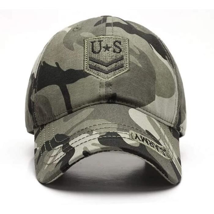 Casquette de Baseball Camouflage,Casquettes de Militaire Army Camo Baseball Caps Coton Casual Adjustable Réglable Boucle Métal Baseb