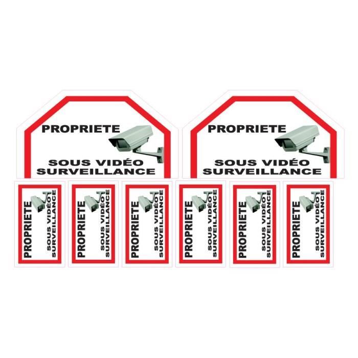 Lot de stickers vidéosurveillance -Propriété-