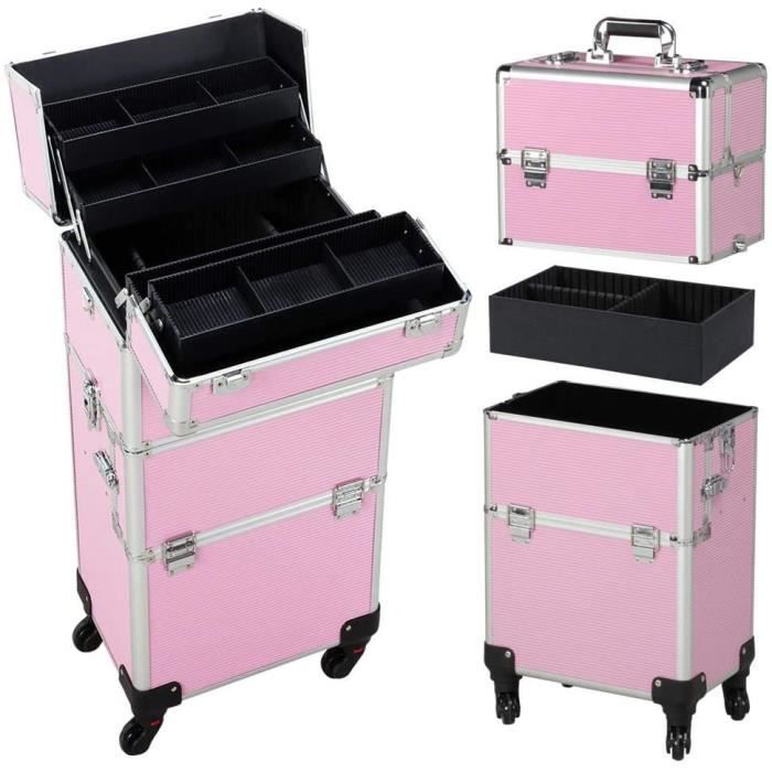 COFFRET DE MAQUILLAGE Yaheetech Mallette à Maquillage Valise de Cosmetic Bijoux Beauty Case Trolley Coiffure Nail Profe345