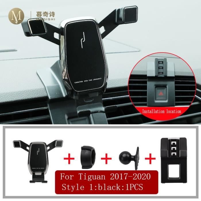 Accessoires Voiture,Support de téléphone portable pour Volkswagen Tiguan 2017 2018 2019 2020, support de navigation - Type 1 black