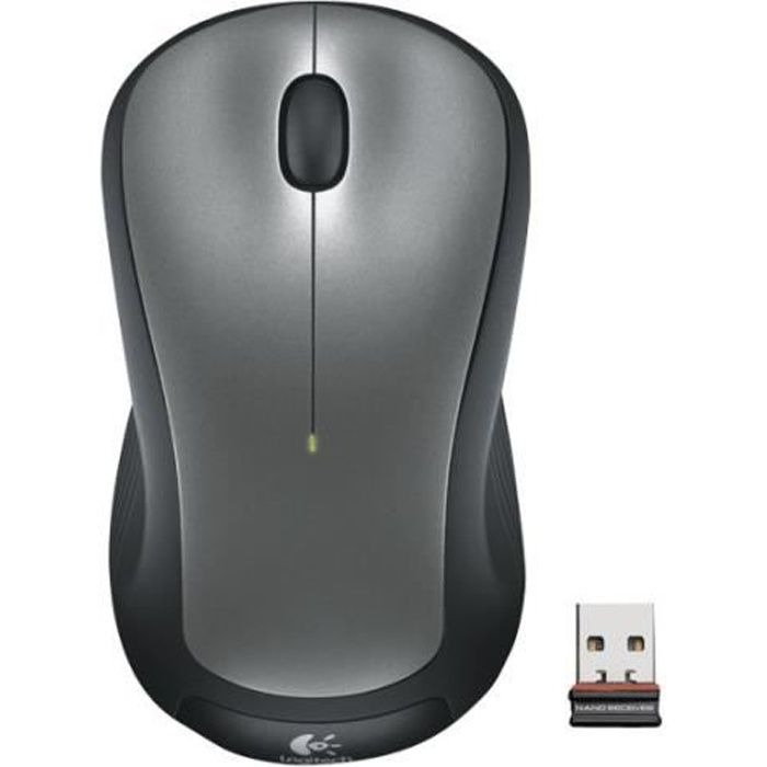 LOGITECH Souris Laser M310 - Fréquence radio - USB - Argenté, Noir - Sans fil - Roulettes avec frein